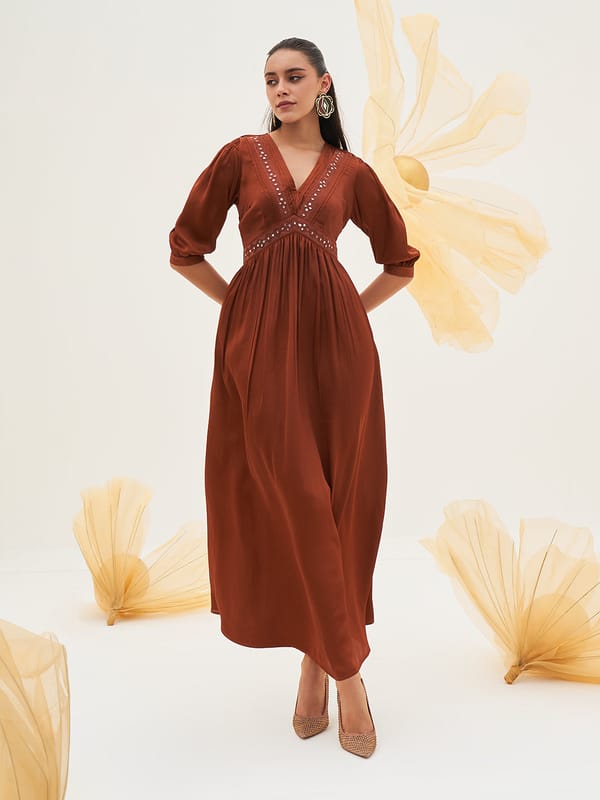 Cocoa Mosaic Maxi Dress — HOUSE OF FETT