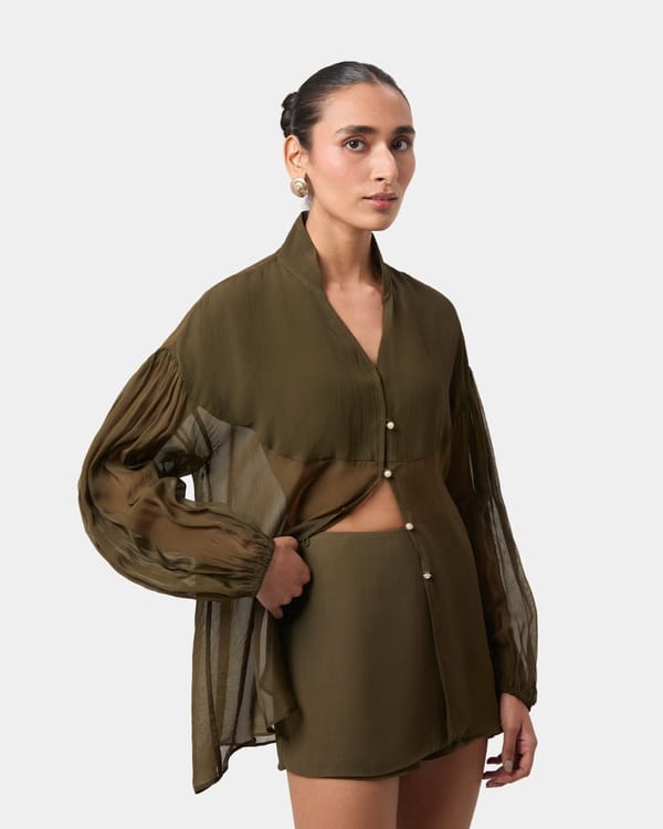 Semi Sheer Organza Shirt — Beyond
