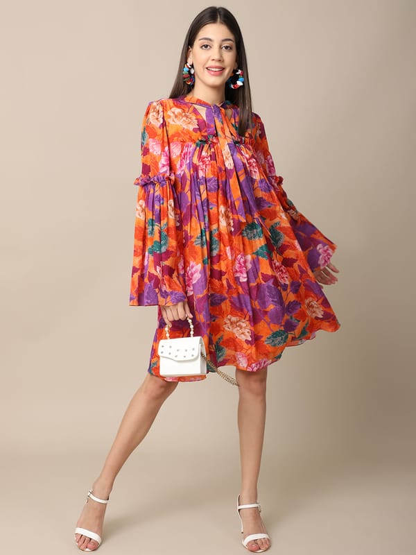 Orange Bloom Dress — EWOKE STUDIO