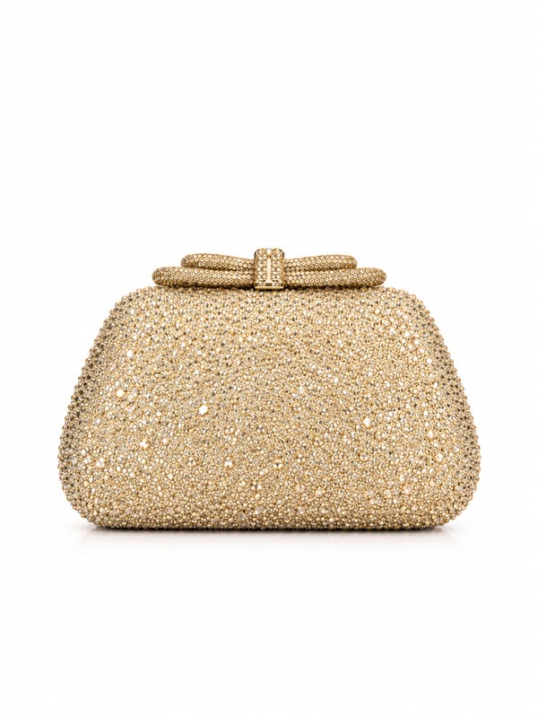 Alessia Rhinestone Clutch Bag with Bow — Favori