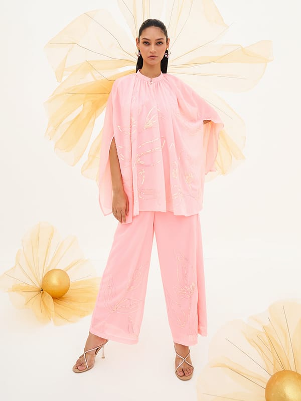 Peachiose Embroidered Kaftan With Pants Set — HOUSE OF FETT