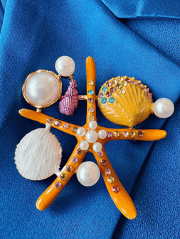 Starfish Shell Pearly Sea Brooch — Amossh