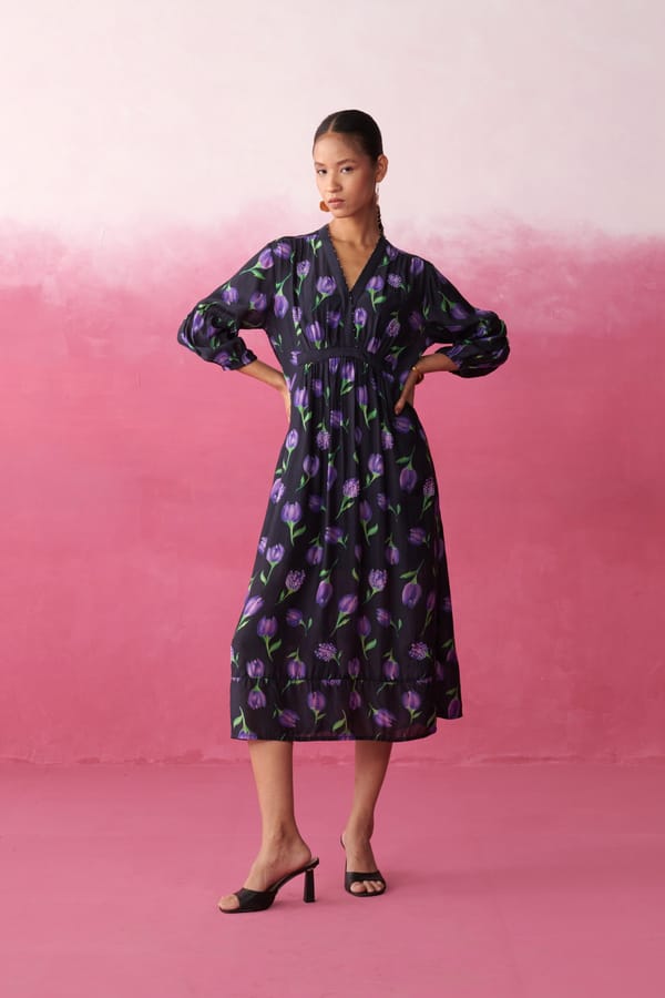 Aura Purple Tulip Garden Dress — Shop Roho
