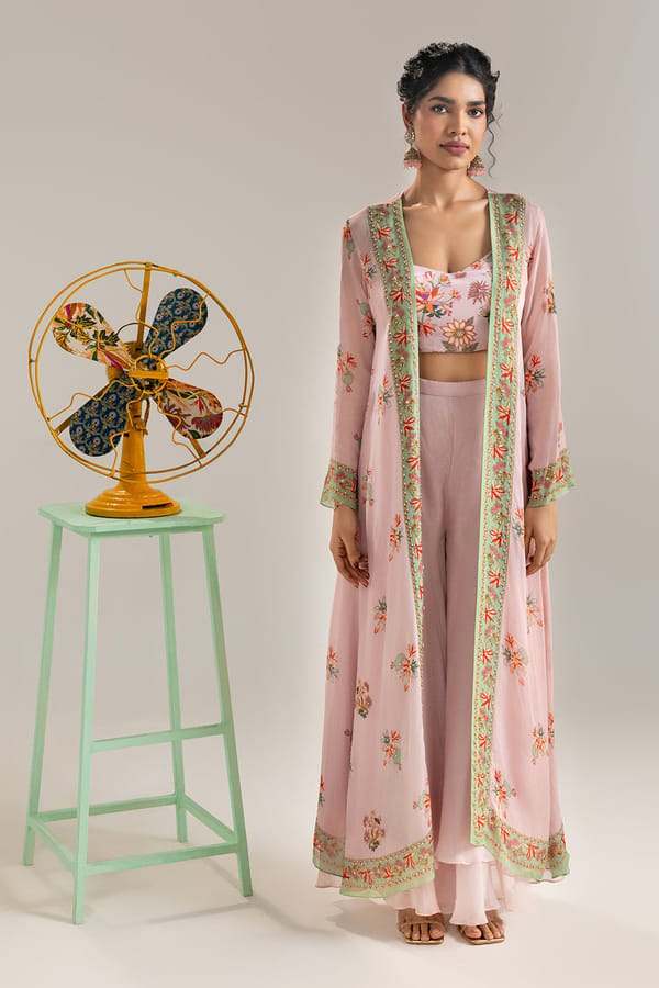 Aarani Embroidered Co-Ord Set With Jacket — SOUP by Sougat Paul