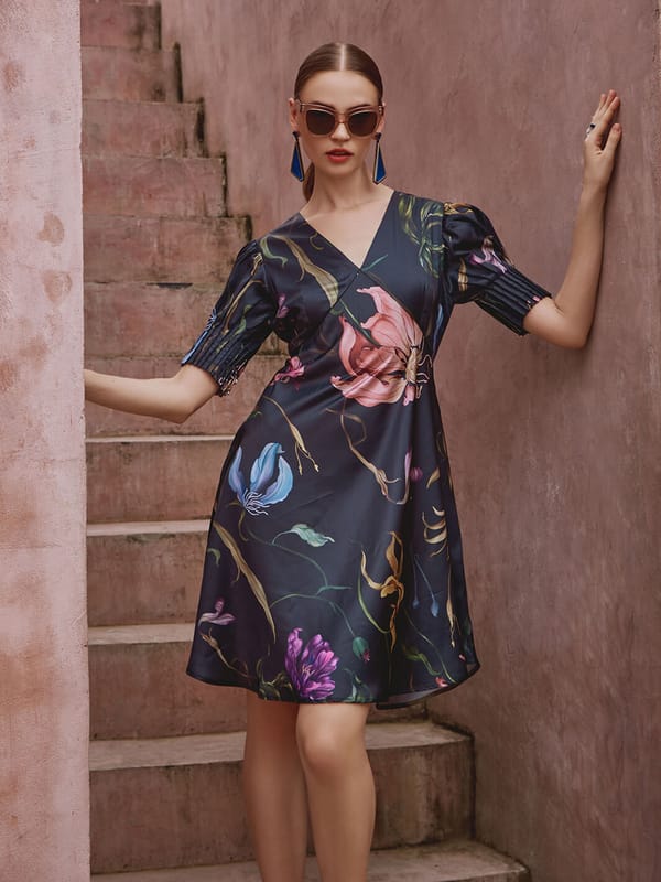 Georgina Dress With Pleated Sleeve — HOUSE OF FETT