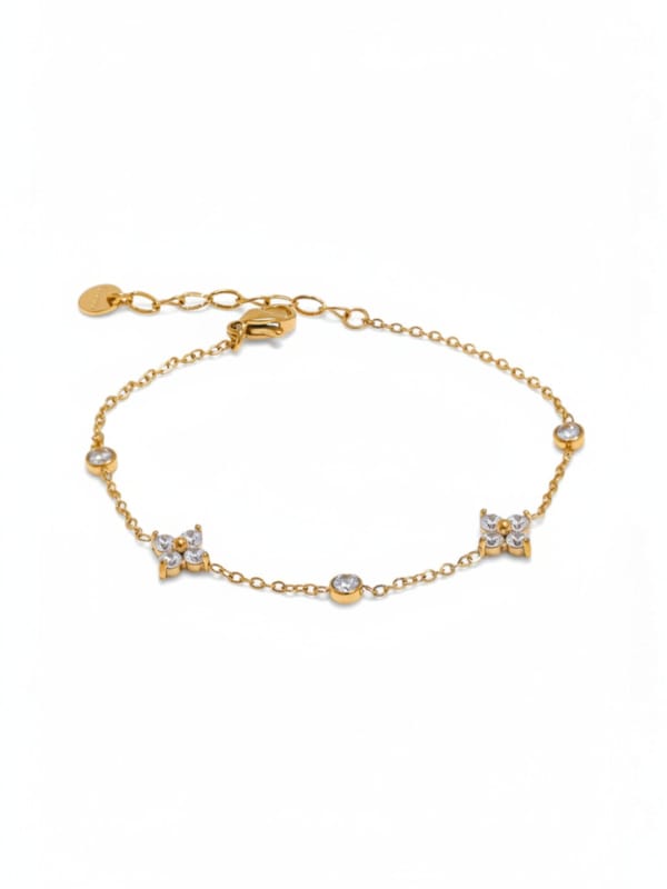 Shiny Zirconia Flower Bracelet — Cao Jewellery