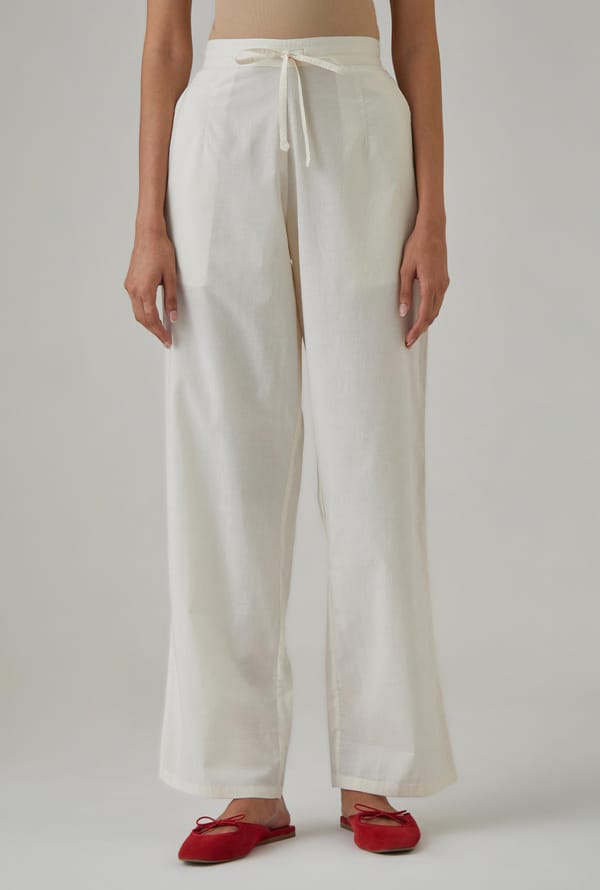 Cotton Straight Plain Pants — Upavita