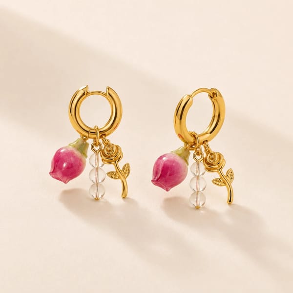 Rosy  Beaded Earrings — Nam Jewels