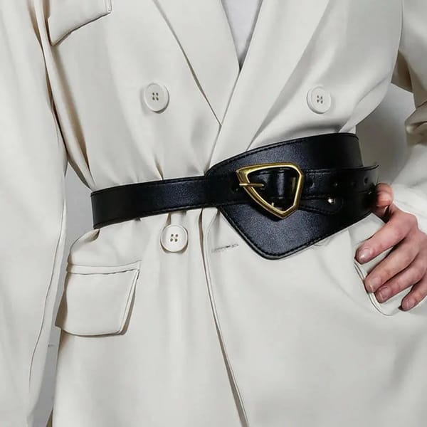 Solver Black Women Belt with Golden Buckle — SSN Belts