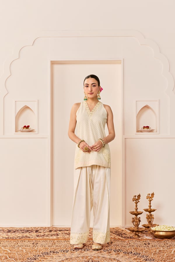 MIRAL - SHORT KURTA WITH FARSI SALWAR AND DUPATTA — Sheetal Batra