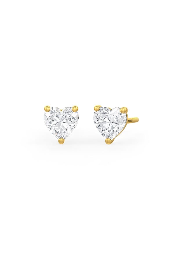 Heart Shaped Solitaire Stud Earrings — Miss Jo