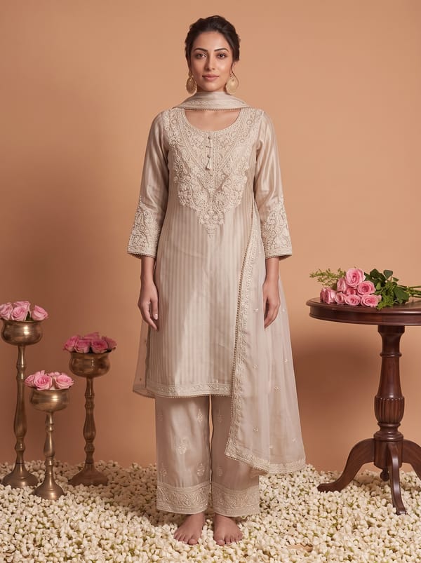 Kurta Salwar Dupatta Choga Set — DHARAYA