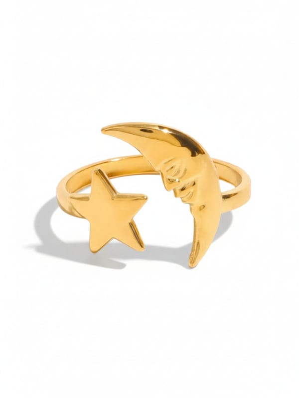 Star Moon Asymmetrical Ring — Cao Jewellery