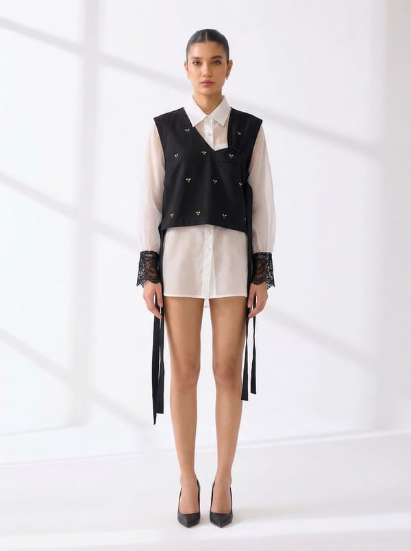 Bib Organza Shirt — The Grey Dot