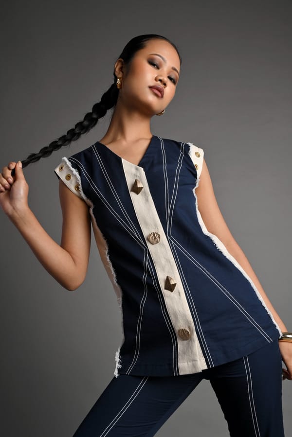 Navy Circuit Top — Veera Wear