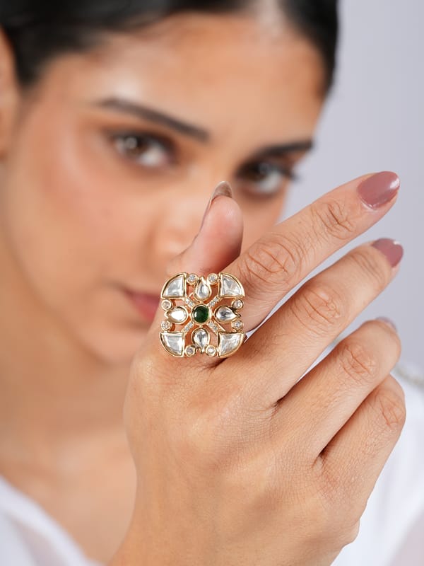 Shiny Polki Ring — Cao Jewellery