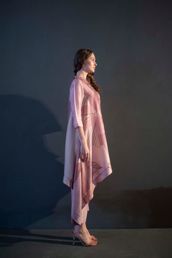 Mauve Pink Long Kaftan Tail Set — CLOS
