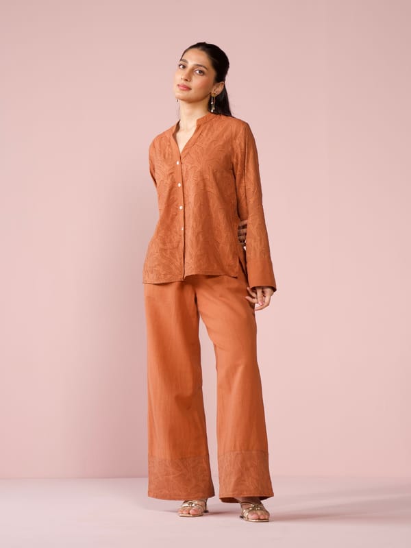 Seaside Linen Blend Jacquard Co-ord Set — Cosset Clothing