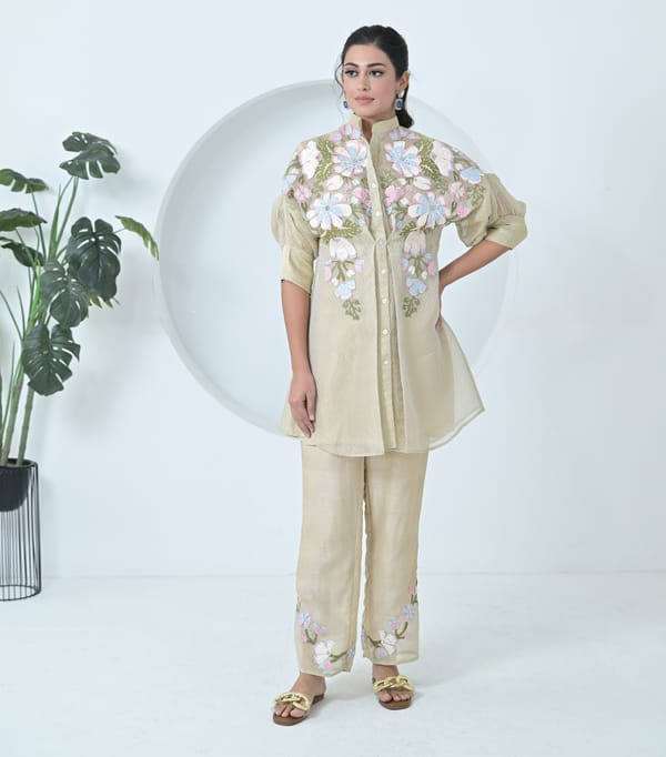 Big Khushboo Textured Organza Long Tunic Set — RUCHIKA MALLIKA LABEL