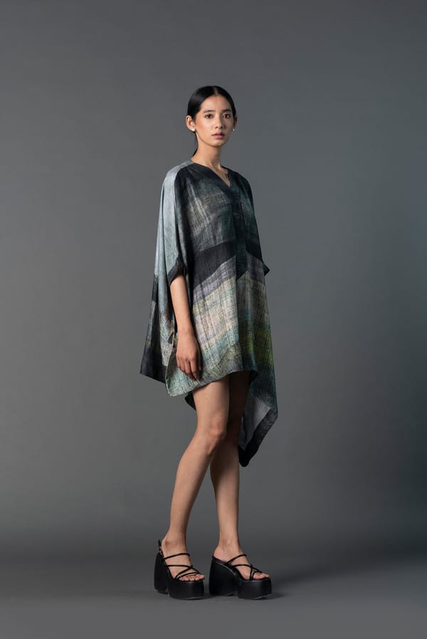 Array Abstract Charcoal Grey Dress — CLOS