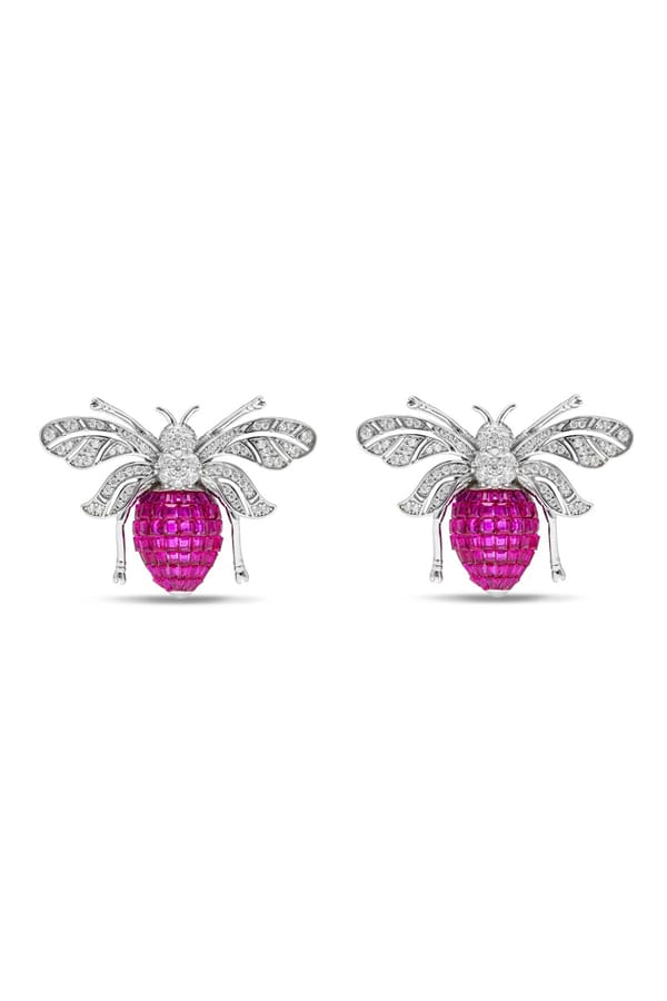 Ruby Enchanted Hive Honey Bee Studs Earrings — Miss Jo