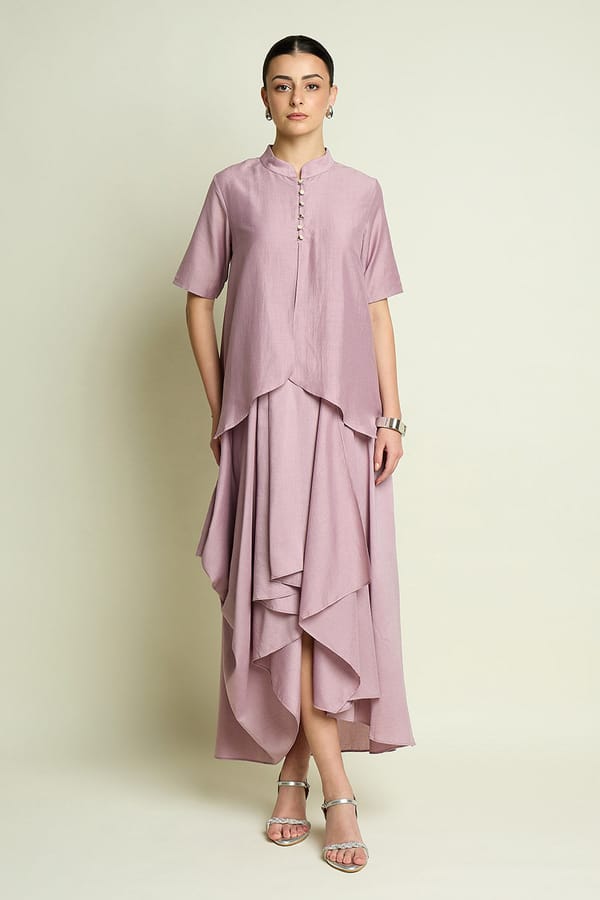 Lilac Drape Dress — Aakaar