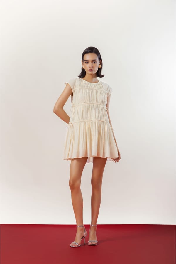 Sand Ruched Dress — Studio MuGu