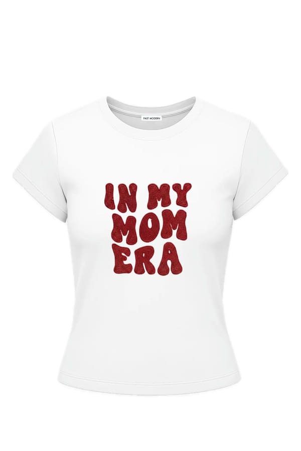 Mom Era Red Sequin Baby Tee — Past Modern