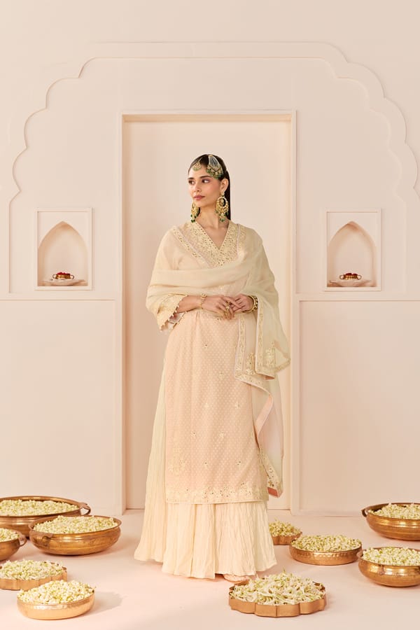 RUHANI - LONG KURTA WITH SKIRT AND DUPATTA — Sheetal Batra