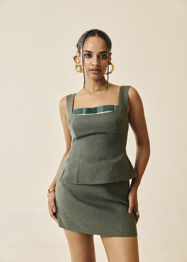 Corvine Olive Mini Skirt — Lea Clothing