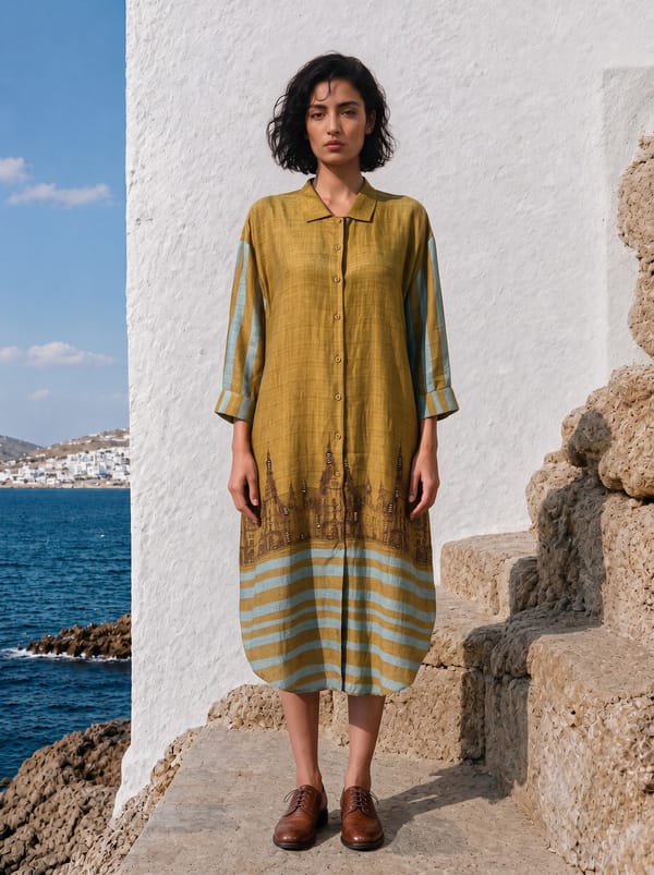 Mehendi Shirt Dress — Basil Leaf