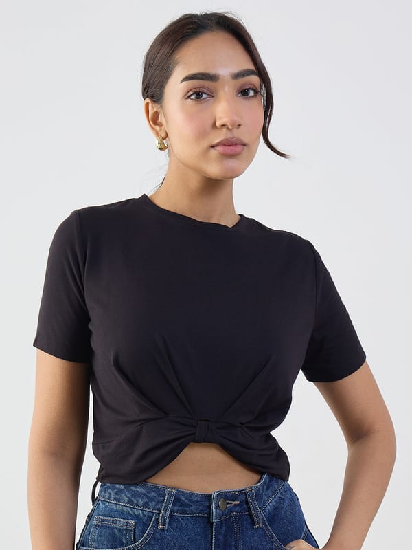 UltraSoft Bamboo Black Knot T-shirt — Femmella