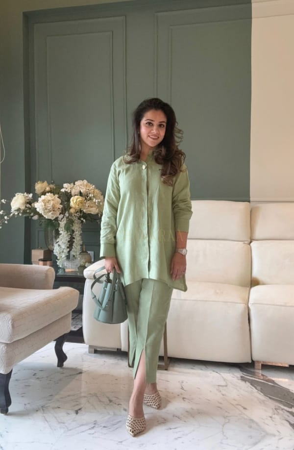 Mint Mist Linen Co-ord Set — Chakkraa