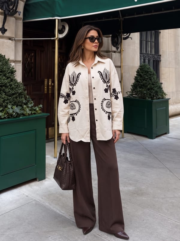 Embroidered Shacket — AYRISS
