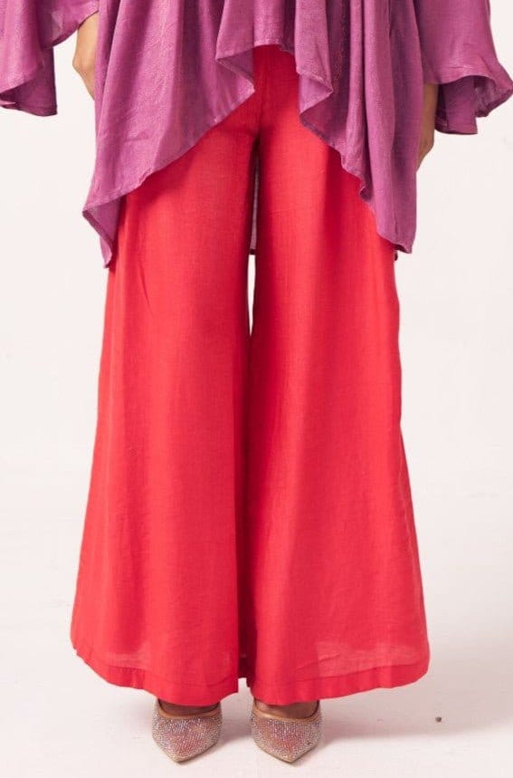 Elvyna Red Shimmer Trouser — Western Era