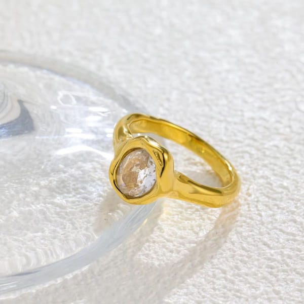 18K Gold Plated Minimalist Crystal Band, Blaze — Inaya Accessories