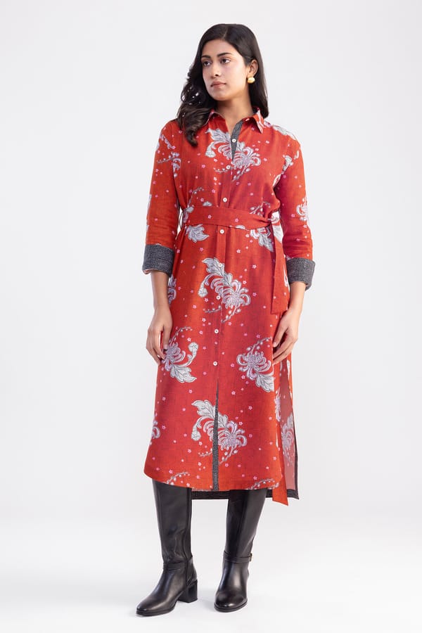 Crysanthmum Joy Shirt Dress — Pooja Aggarwal