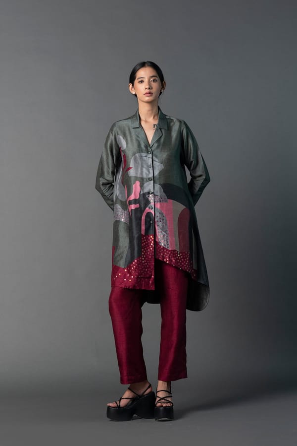 Array Gallery Hunter Green with Burgandy Coord — CLOS