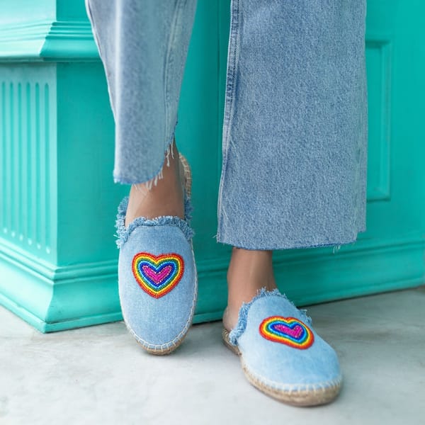Heartbeat Espadrilles Light Denim — PARI PARI