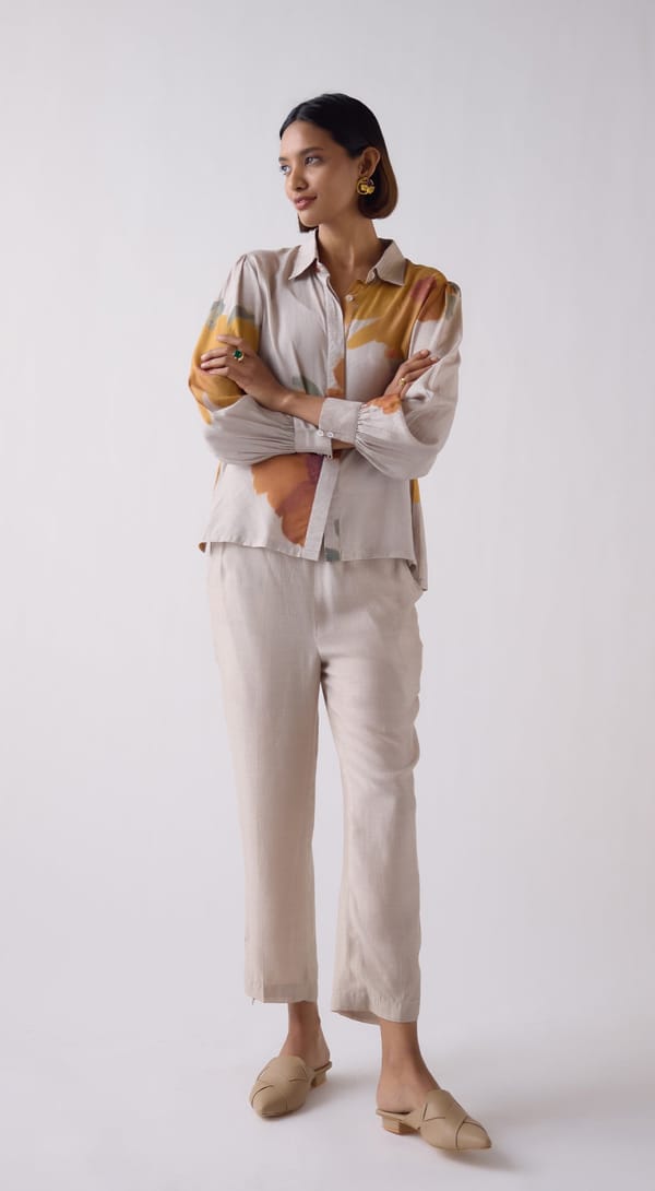 Grey Straight Fit Trousers — Basanti Kapde aur Koffee