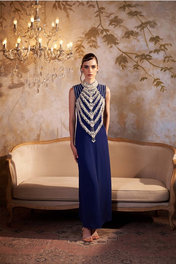 Rosa Pearl Neck Kaftan — Sakshi G Chawla