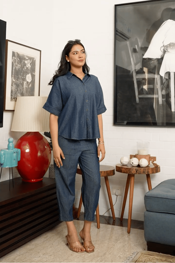 Dark Wash Denim Shirt and Trousers Co-ord Set — Eko Clothing