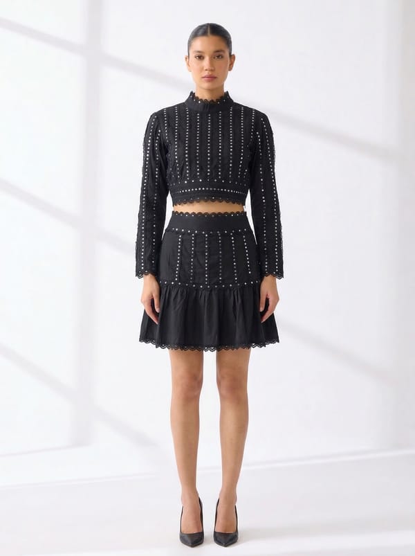 Ash Crop Top & Skirt Co-Ord — Prink Tonic