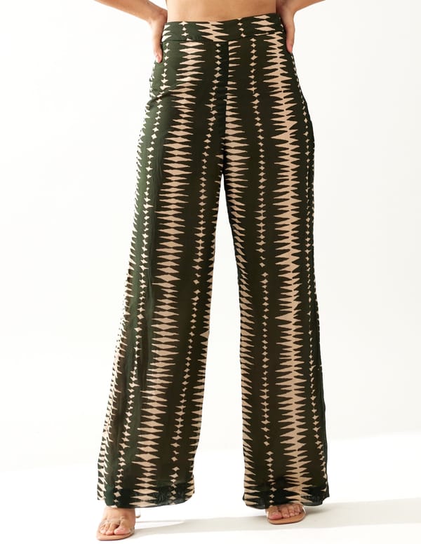 Green And Cream Pants — KoAi