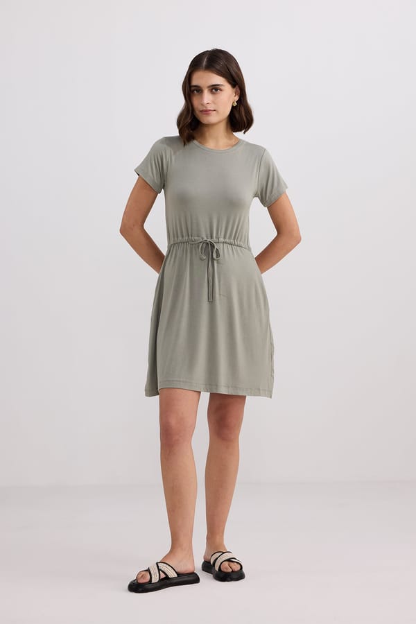 Drawstring Short T-Shirt Dress — REISTOR