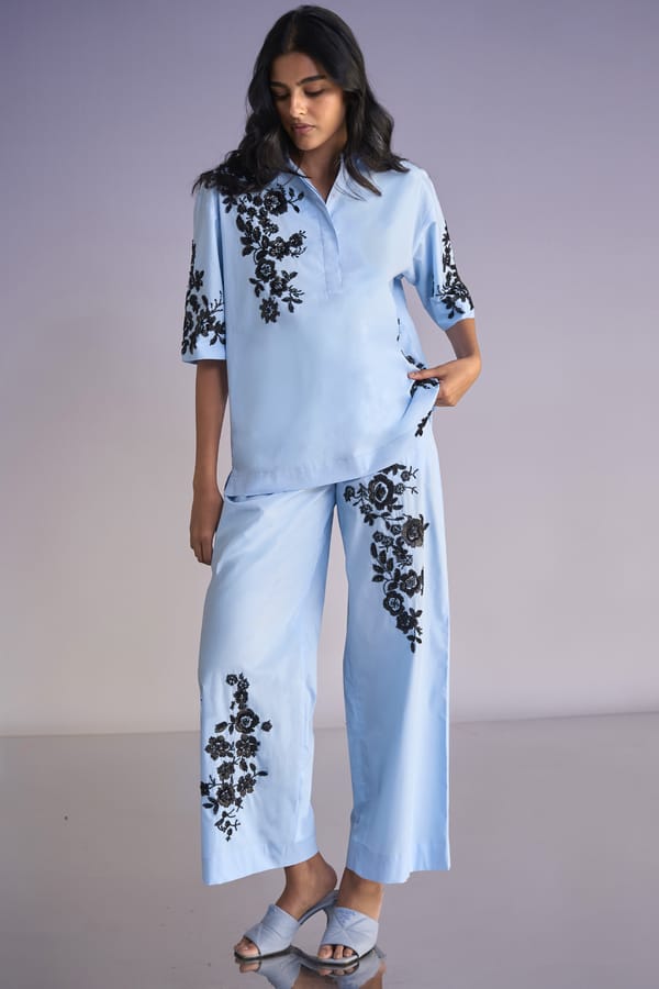 Floral Bead Embroidered Pant — Dash and Dot