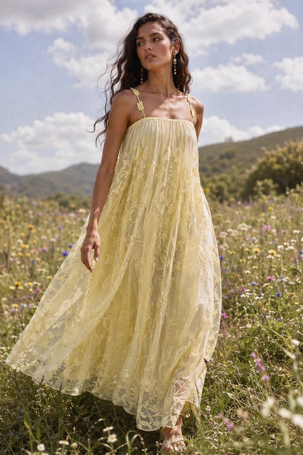 Flowing Embroidered Midi — Dash and Dot