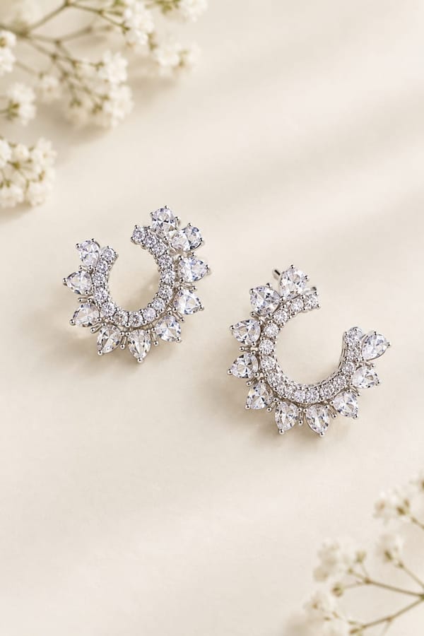 The Diamond Curve Studs — Avirasa Jewels