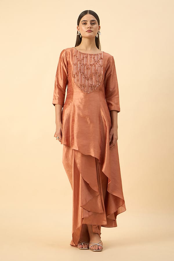 Embroidered Tunic Skirt Set — Aakaar