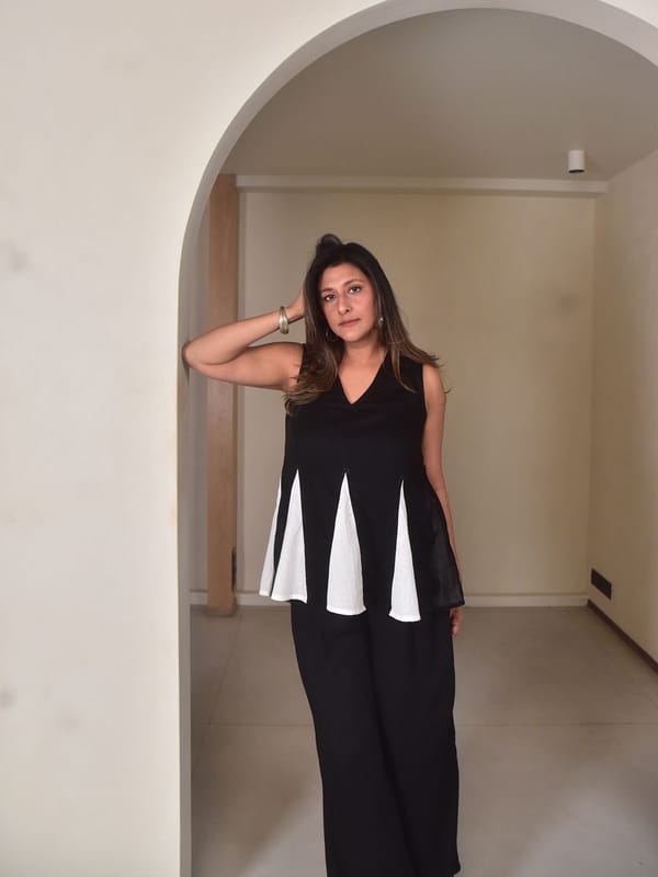 Mia Panelled Top — Why So Blue